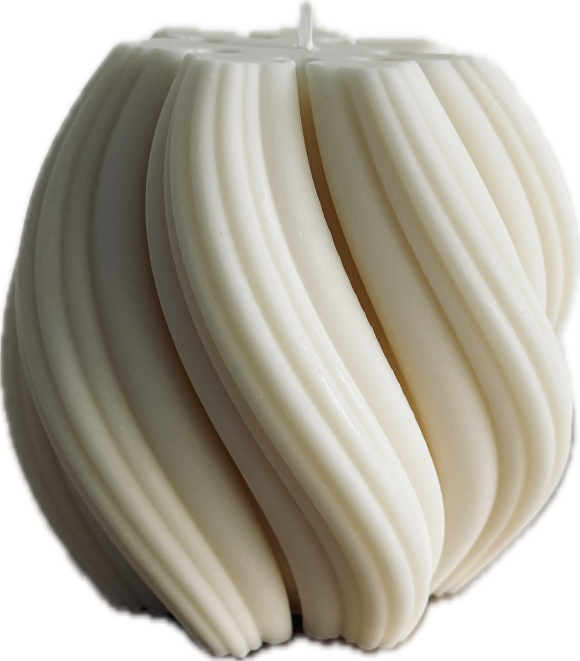 Swirl Formkerze DONNA, aus Rapswachs, weiß, H 12 cm